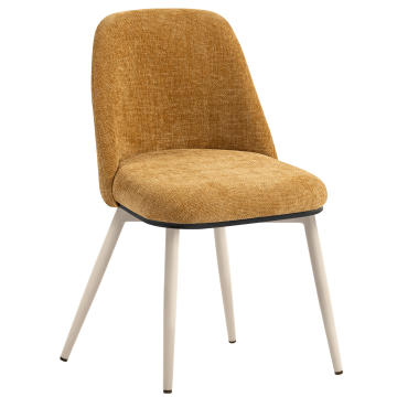TINA | Hotel Stuhl | Textil/Stoff | Honig Braun | Gestell: Weiß | Drehfunktion