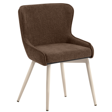 JULIUS | Hotel Stuhl | Textil/Stoff | Braun | Gestell: Weiß | Drehfunktion
