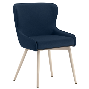 JULIUS | Hotel Stuhl | Samt | Blau | Gestell: Weiß | Drehfunktion