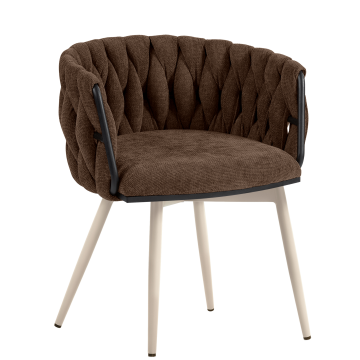 MARIS | Sedia da hotel | Tessuto | Marrone | Struttura: Bianco | Funzione girevole