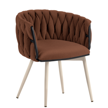 MARIS | Hotelstol | Samt | Rød Bronze | Ramme: Hvid | Drejefunktion