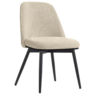 TINA | Hotellstol | Teddystoff | Beige | Svängfunktion