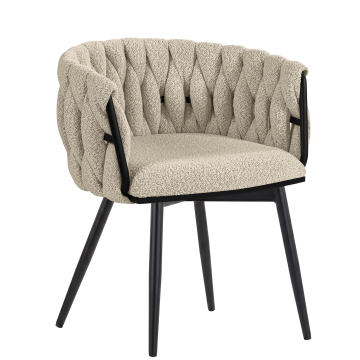 MARIS | Hotel Stuhl | Teddystoff | Beige | Drehfunktion