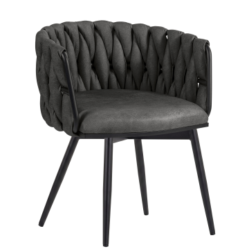 MARIS | Fauteuil d'hôtel | Cuir | Noir | Fonction pivotante