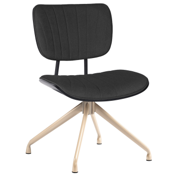 Valerie | Bistro Stuhl | Braun | Samt | Rattan Schwarz | Drehfuß Weiß