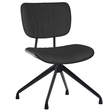 Valerie | Bistro Stuhl | Braun | Samt | Rattan Eiche | Drehfuß Schwarz