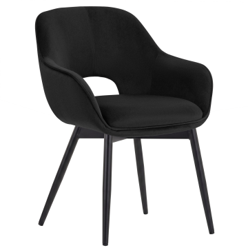 KATARINA | Hotellstol | Svart | Samt | Ramm Svart