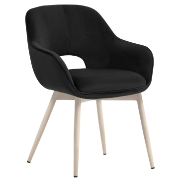 KATARINA | Hotelstoel | Zwart | Fluweel | Frame Wit