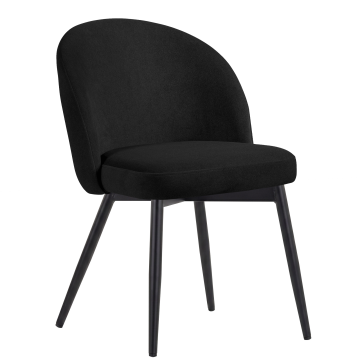 Lily | Hotelstoel | Zwart | Fluweel | Frame Zwart