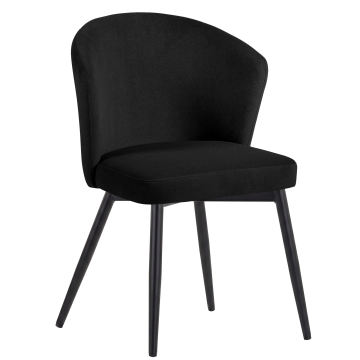 Lynn | Hotelstoel | Zwart | Fluweel | Frame Zwart