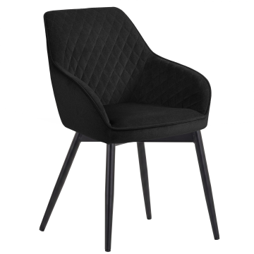 Eva | Hotellstol | Svart | Sammet | Ram Svart