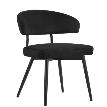 Sara | Chaise de hôtel | Noir | Velours | Structure noire
