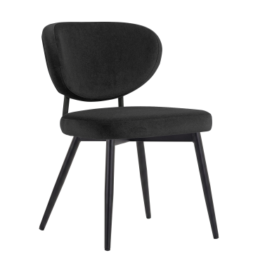 Yara | Fauteuil hôtel | Noir | Velours | Structure noire