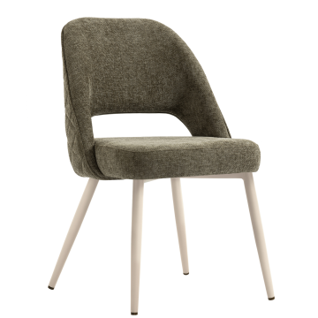 Eliana | Hotel Stuhl | Grün | Stoff/Textil | Gestell Weiß