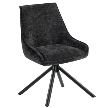 Kalina | Hotellstol | Svart | Stoff/Tekstil | Svingbar base