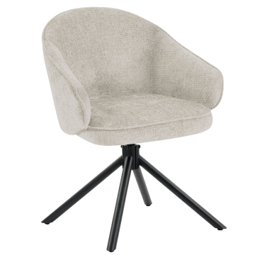 Amina | Hotellstol | Beige | Tyg/Textil | Vridbar bas