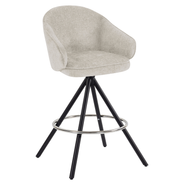 AMINA | Hotel Barhocker | Beige | Stoff/Textil | Drehfuß