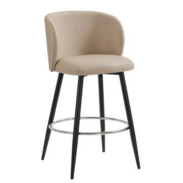 AVA | Hotel Barhocker | Beige | Leder