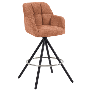 DUNJA | Hotel Barhocker | Orange | Stoff/Textil | Drehfuß