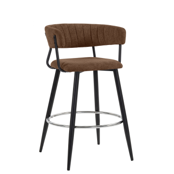 ELIN | Hotel Barhocker | Braun | Stoff/Textil