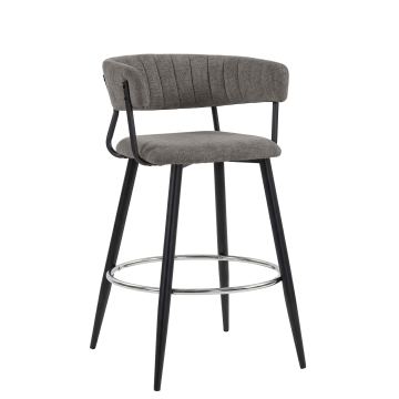 ELIN | Hotel Barhocker | Grau | Stoff/Textil