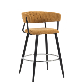 ELIN | Hotel Barhocker | Honig Braun | Stoff/Textil