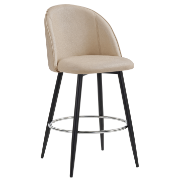 HAILEY | Hotel Barhocker | Beige | Leder