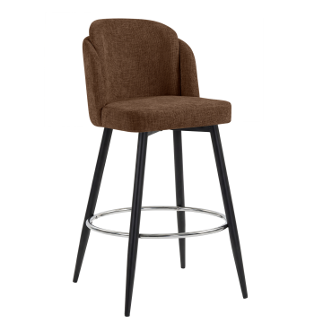 HANNAH | Hotel Barhocker | Braun | Stoff/Textil