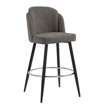 HANNAH | Hotel Barhocker | Grau | Stoff/Textil