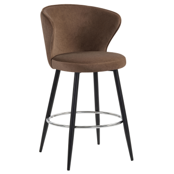 ISABELLA | Hotel Barhocker | Braun | Samt