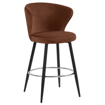 ISABELLA | Hotel Barhocker | Rot Bronze | Samt