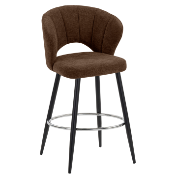 JOHANNA | Hotel Barhocker | Stoff/Textil | Braun