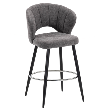 JOHANNA | Hotel Barhocker | Stoff/Textil | Grau