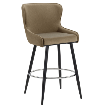 JULIUS | Hotel Barhocker | Samt | Taupe | Drehfunktion