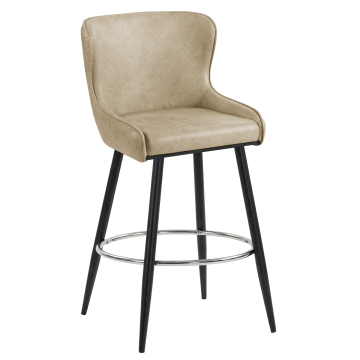 JULIUS | Hotel Barhocker | Leder | Beige | Drehfunktion