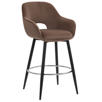 KATARINA | Hotel Barhocker | Samt | Braun
