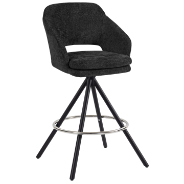 KIARA | Hotel Barhocker | Schwarz | Stoff/Textil | Drehfuß
