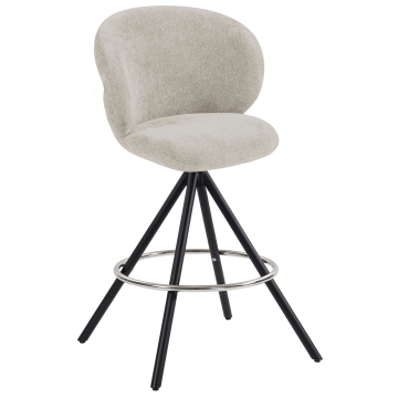 LANA | Hotel Barhocker | Beige | Stoff/Textil | Drehfuß