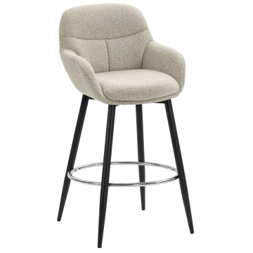 LEANO | Hotel Barhocker | Teddystoff | Beige