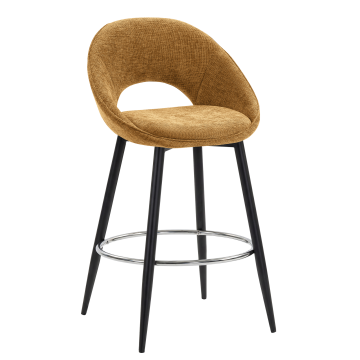 LIAM | Hotel Barhocker | Stoff/Textil | Honig Braun