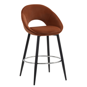 LIAM | Hotel Barhocker | Samt | Rot Bronze