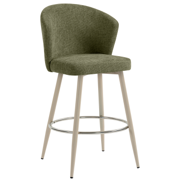 LYNN | Hotel Barhocker | Grün | Stoff/Textil | Gestell Weiß