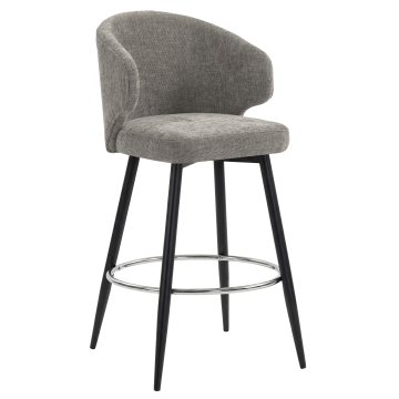 MARIE | Hotel Barhocker | Grau | Stoff/Textil