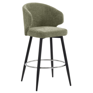 MARIE | Hotel Barhocker | Grün | Stoff/Textil