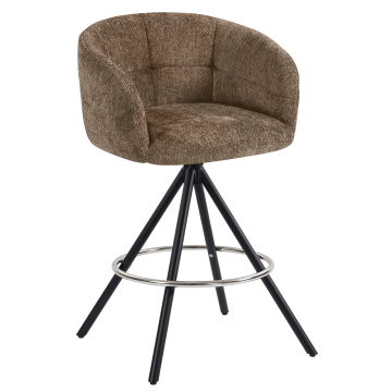 MARINA | Hotel Barhocker | Dunkel Braun | Stoff/Textil | Drehfuß