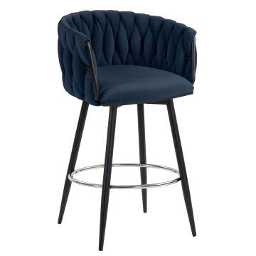 MARIS | Hotel Barhocker | Samt | Blau | Drehfunktion