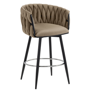 MARIS | Hotel Barhocker | Samt | Taupe | Drehfunktion