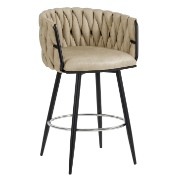 MARIS | Hotel Barhocker | Leder | Beige | Drehfunktion