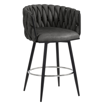 MARIS | Hotel Barhocker | Leder | Schwarz | Drehfunktion