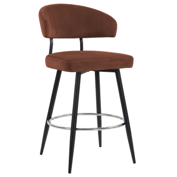 SARA | Hotel Barhocker | Rot Bronze | Samt